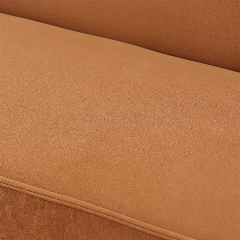 Light Coffee Flannel Sofa Bed with Metal Legs