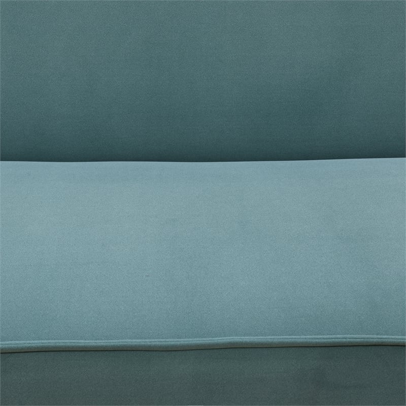 Green Fannel Living Room Sofa bed with Metal Legs