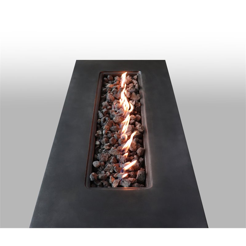 Living Source International Propane and Natural Gas Fire Pit Table - Charcoal