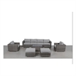 Living Source Intl 9-Piece Wicker / Rattan Sectional Set w/ Cushions in Espresso