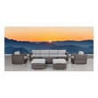 Living Source Intl 9-Piece Wicker / Rattan Sectional Set w/ Cushions in Gray