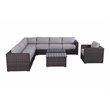 Living Source International 9-Piece Sectional Set with  Cushion - Brown