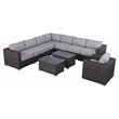 Living Source International 9-Piece Sectional Set with  Cushion - Brown