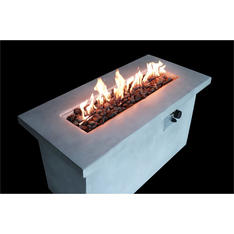 Living Source International Concrete Propane/Natural Gas Fire Pit Table in Gray