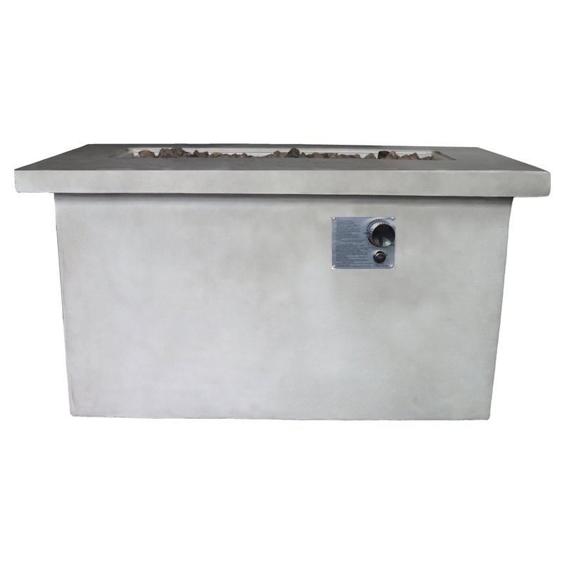 Living Source International Concrete Propane/Natural Gas Fire Pit Table in Gray