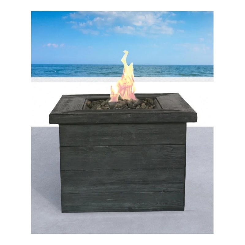 Living Source International Stone Propane/Natural Gas Fire Pit Table in Gray