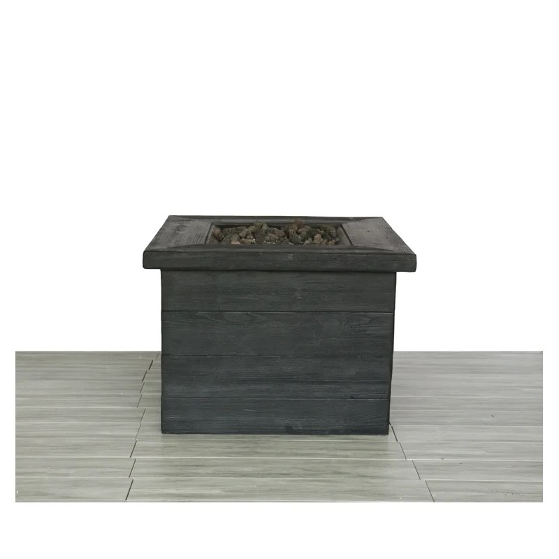 Living Source International Stone Propane/Natural Gas Fire Pit Table in Gray