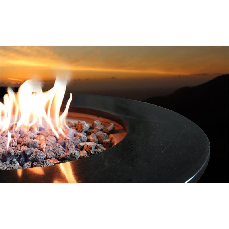 Living Source International Propane/Natural Gas Fire Pit Table - Black Finish