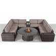 Living Source International 12-Piece Wicker / Rattan Sectional Set in Chocolate