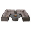 Living Source International 12-Piece Wicker / Rattan Sectional Set in Chocolate