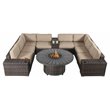 Living Source International 12-Piece Wicker Sectional Set w/Cushions in Beige