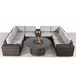 Living Source International 12-Piece Wicker Sectional Set w/Cushions - Espresso