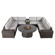 Living Source International 12-Piece Wicker Sectional Set w/Cushions - Espresso