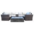 Living Source International 10-Piece Wicker Sectional Set w/Cushions in Brown