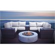 Living Source International 10-Piece Wicker Sectional Set w/Cushions in Gray
