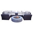 Living Source International 10-Piece Wicker Sectional Set w/Cushions in Gray