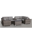 Living Source International 10-Piece Wicker / Rattan Sectional Set in Gray/Brown