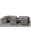 Living Source International 10-Piece Wicker / Rattan Sectional Set in Gray/Brown