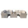 Living Source International 7-Piece Sectional Set w/Cushions in Gray/Beige