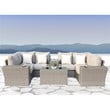 Living Source International 7-Piece Sectional Set with Olefin Gray Cushions