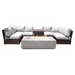 Living Source International 9-Piece Wicker Sectional Set with Cushion - Espresso