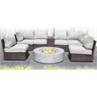 Living Source International 8-Piece Wicker Sectional Set with Cushion - Espresso
