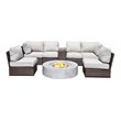 Living Source International 8-Piece Wicker Sectional Set with Cushion - Espresso
