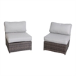 Living Source International 8pc Wicker / Rattan Sectional Set w/Cushion in Brown
