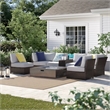 Living Source International 8pc Wicker / Rattan Sectional Set w/Cushion in Brown