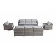 Living Source International 9-Piece Wicker Swivel Rocker Sectional Set in Gray
