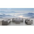 Living Source International 9-Piece Wicker Swivel Rocker Sectional Set - Gray