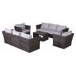 Living Source International 9-Piece Sectional Set plus Cushions - Espresso