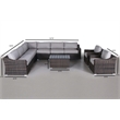Living Source International 10-Piece Wicker Sectional Set w/Cushions - Espresso