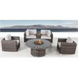 Living Source International 6-Piece Rattan Sectional Seating Group in Espresso