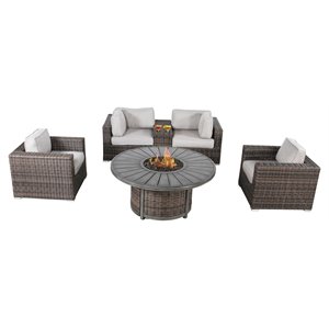 living source international 12-piece rattan sectional seating group in espresso