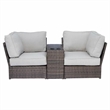 Living Source International Wicker / Rattan 6-Piece Sectional Set in Espresso