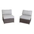 Living Source International Wicker / Rattan 6-Piece Sectional Set in Espresso