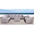 Living Source International 10-Piece Outdoor Sectional Set with Cushions in Gray