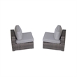 Living Source International 10-Piece Wicker / Rattan Sectional Set in Gray
