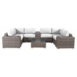 Living Source International 10-Piece Sectional Set w/Cushion - Canvas/Gray