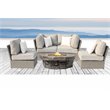 Living Source International 5-Piece Olefin Sofa Set with Cushions in Gray