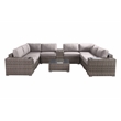 Living Source International 12-Piece Wicker / Rattan Sectional Set in Gray