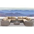 Living Source International 12-Piece Wicker Sectional Set with Cushions in Beige