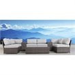 Living Source International 9-Piece Sectional Set with Cushions in Brown