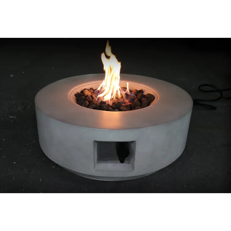 Living Source International Stone Propane/Natural Gas Fire Pit Table in Charcoal