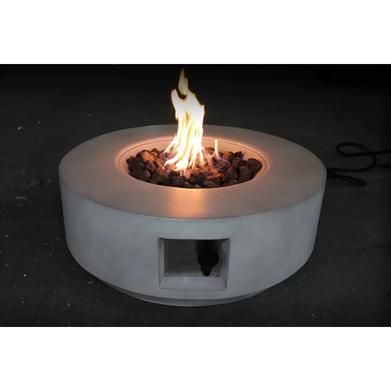 Living Source International Stone Propane/Natural Gas Fire Pit Table in Charcoal
