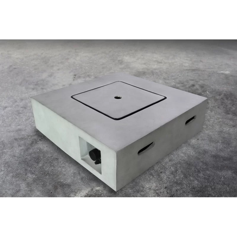 Living Source International Stone Gas Fire Pit Table in Concrete Gray