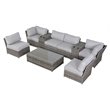 Living Source International 9-Piece Wicker Sectional Set with Cushions - Gray