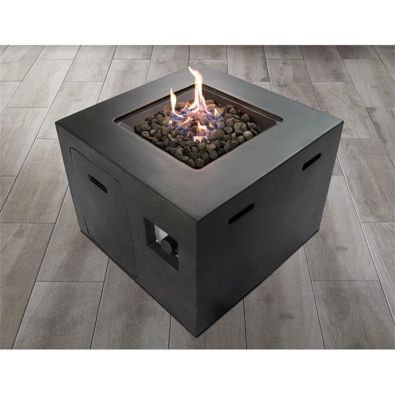 Living Source International Concrete Propane/Natural Gas Fire Pit in Charcoal