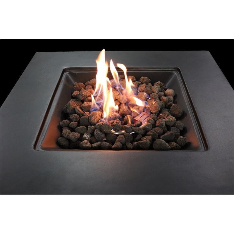 Living Source International Concrete Propane/Natural Gas Fire Pit in Charcoal